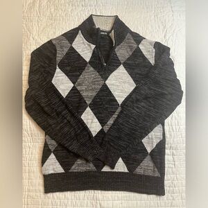Carbon argyle sweater